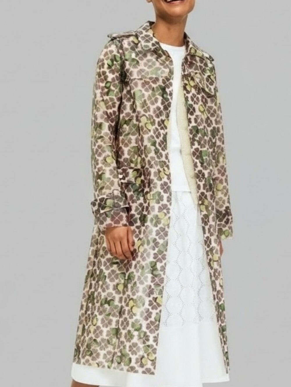 Kate Spade 'Spade Flower Cherry Coat' Translucent Raincoat Jacket Size 2
